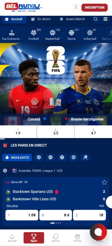 Liste des pays et compétitions de football sur BelParyaj